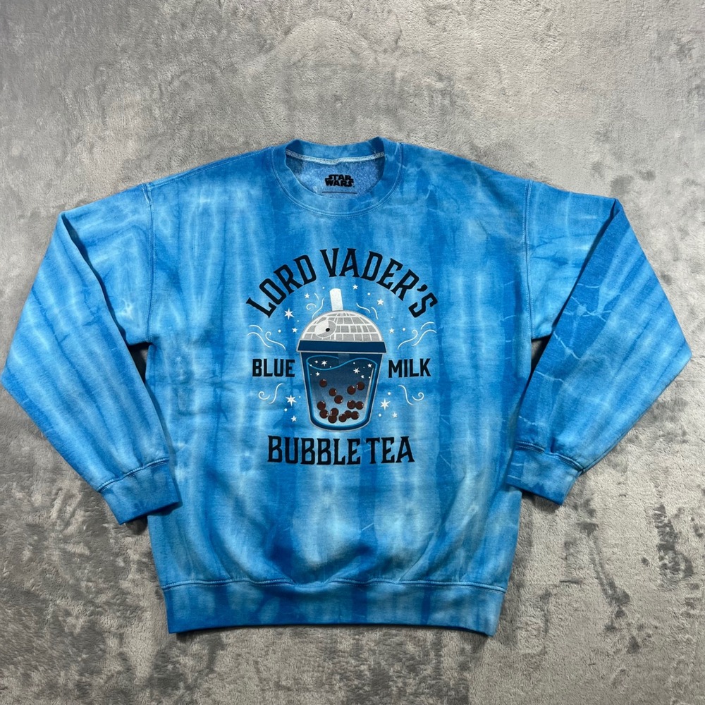 STAR WARS Our Universe Sweatshirt Medium Blue‎ Tie Dye Lord Vader Blue Milk